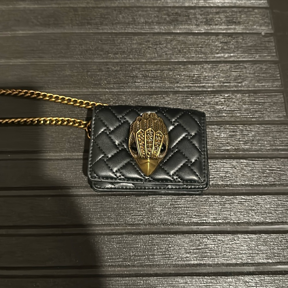 Kurt Geiger Black Mini Bag with Gold Chain